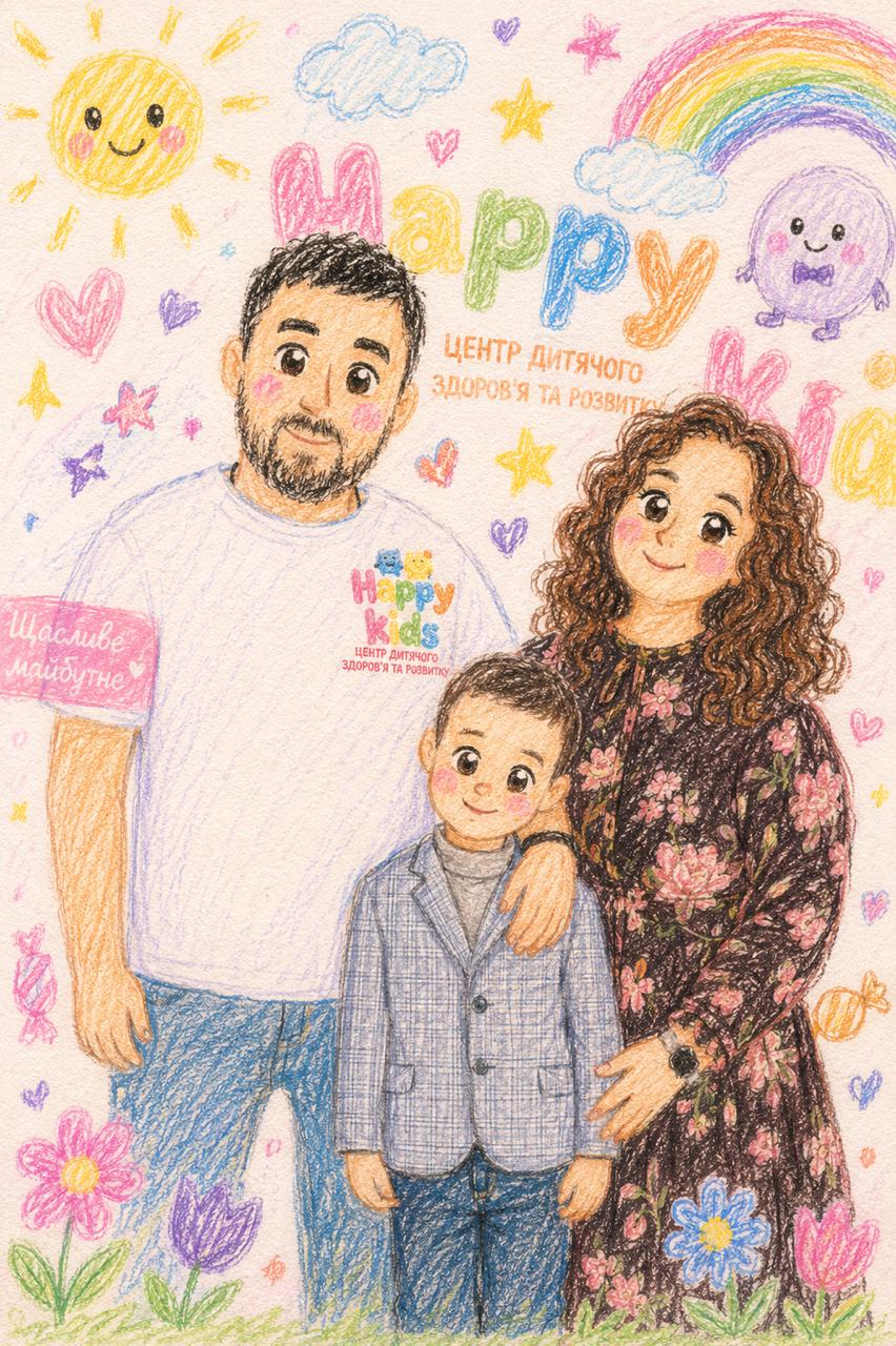 Засновники Happy Kids — Вікторія та Михайло з сином